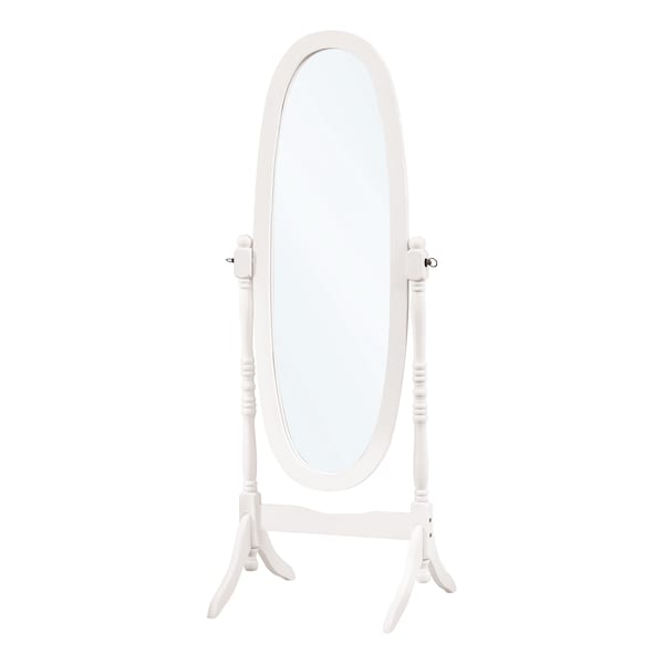 Monarch Specialties Mirror, Full Length, Standing, Floor, 60" Oval, Dressing, Bedroom, Wood, White, Traditional I 3102 - main